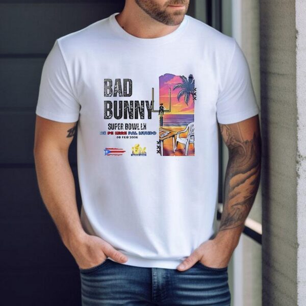 Nfl X Bad Bunny Super Bowl Lx De Pe Erre Pal Mundo Beach Logo Signature Shirt