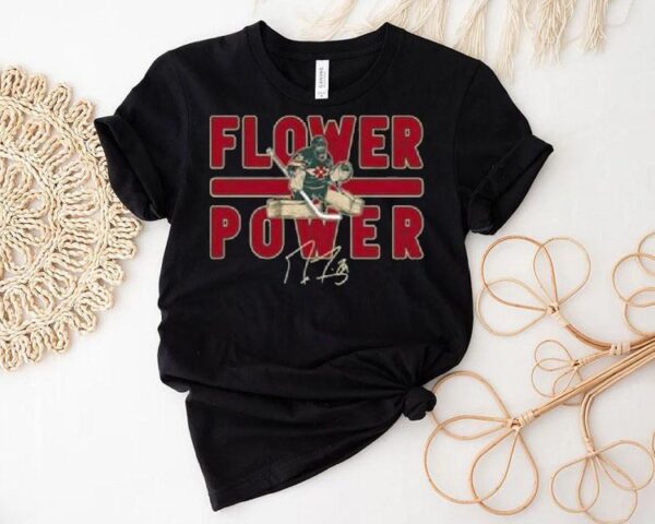 Original Minnesota Wild Flower Power Shirt Marc Andr Fleury Signature Shirt