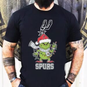 San Antonio Spurs X Grinch Santa Lights Christmas 2025 Shirt San Antonio Spurs X Grinch Santa Lights Christmas 2025 Shirt