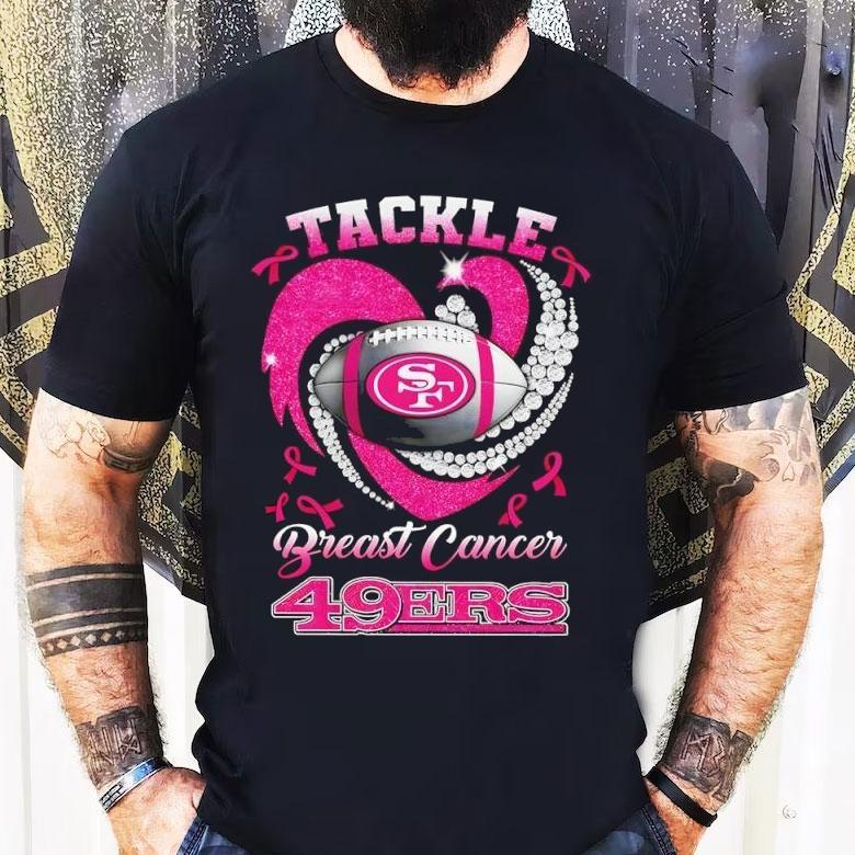 San Francisco 49ers Breast Cancer Awareness Tackle Heart Shirt San Francisco 49ers Breast Cancer Awareness Tackle Heart Shirt