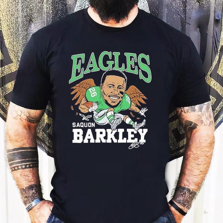 Saquon Barkley Philadelphia Eagles Football Signature Caricature Shirt Saquon Barkley Philadelphia Eagles Football Signature Caricature Shirt