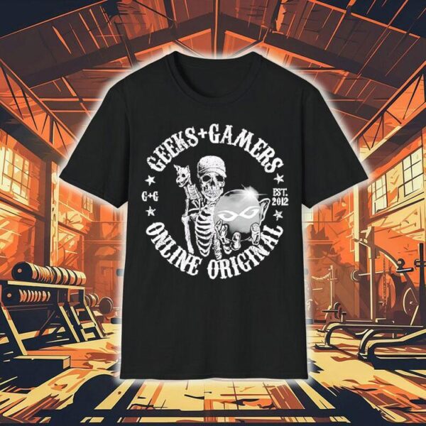 Skeleton Geeks Gamers Online Original Est 2012 Shirt