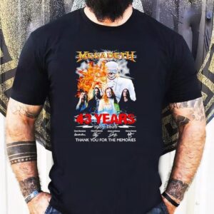 Skeleton Megadeth 43 Years 1983 2026 Thank You For The Memories Signatures Shirt