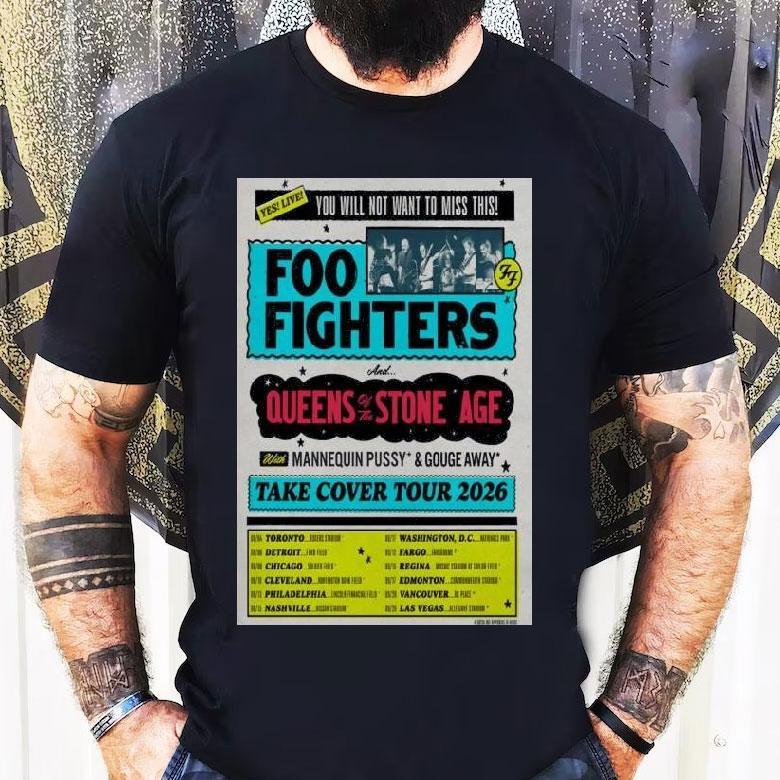 The Foo Fighters Announced Their Take Cover Tour 2026 Shirt The Foo Fighters Announced Their Take Cover Tour 2026 Shirt