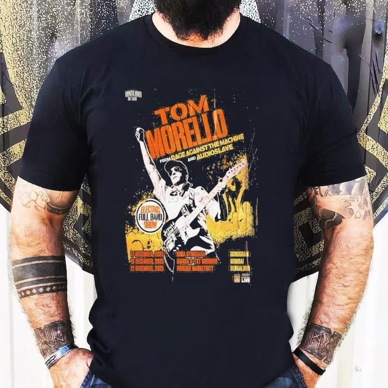 Tom Morello Electric Full Band Show India Dec 2025 Shirt Tom Morello Electric Full Band Show India Dec 2025 Shirt