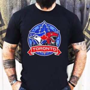 Toronto Raptors X Toronto Blue Jays Hybrid Logo Shirt 1 Toronto Raptors X Toronto Blue Jays Hybrid Logo Tshirt