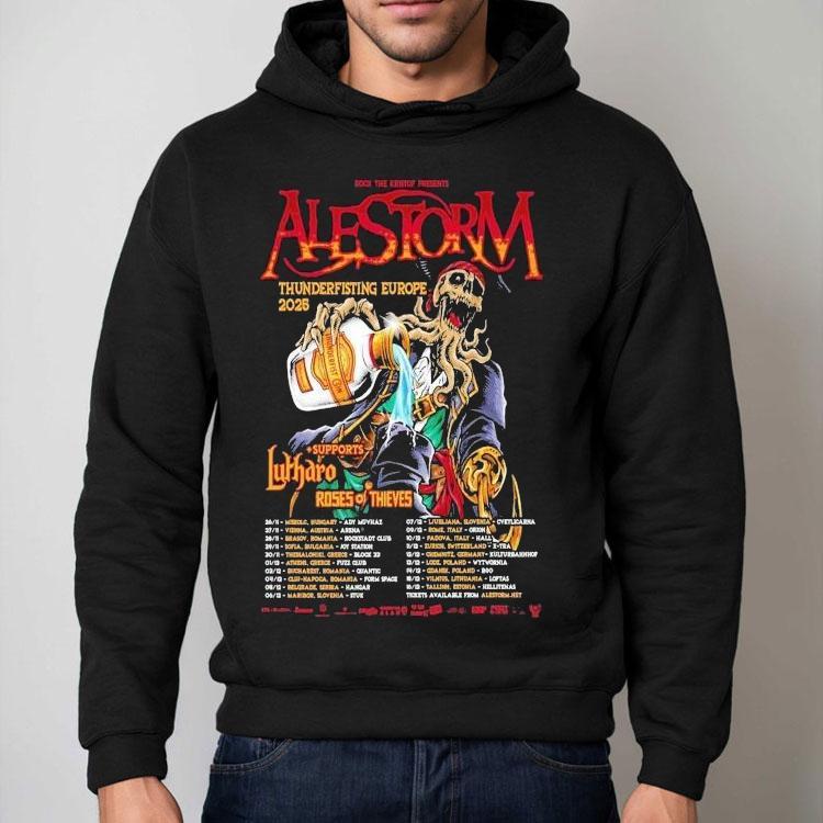 Alestorm East Thunderfisting European Tour 2025 Shirt Alestorm East Thunderfisting European Tour 2025 Shirt