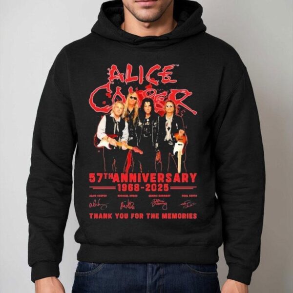 Alice Cooper 57th Anniversary 1968 2025 Thank You For The Memories Signatures Shirt