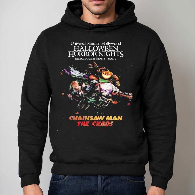 Chainsaw Man The Chaos Halloween Horror Nights Inside The Dreamworks Theatre 2025 On September 4 November 2 Shirt Chainsaw Man The Chaos Halloween Horror Nights Inside The Dreamworks Theatre 2025 On September 4 November 2 Shirt