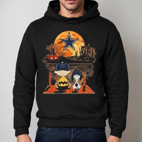 Charlie Brown And Snoopy Watching Dallas Cowboys Team Halloween 2025 Shirt