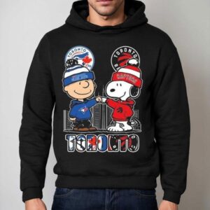 Charlie Brown Toronto Blue Jays And Snoopy Toronto Raptors Skyline Hoodie