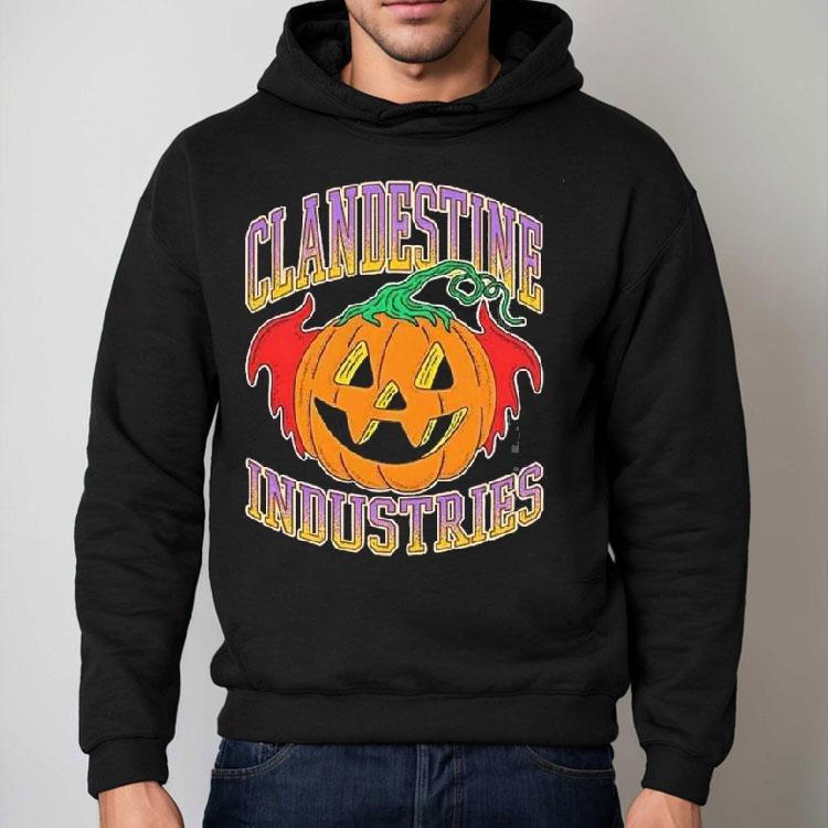 Clandestine Industries Bat Pumpkin Halloween Shirt Clandestine Industries Bat Pumpkin Halloween Shirt