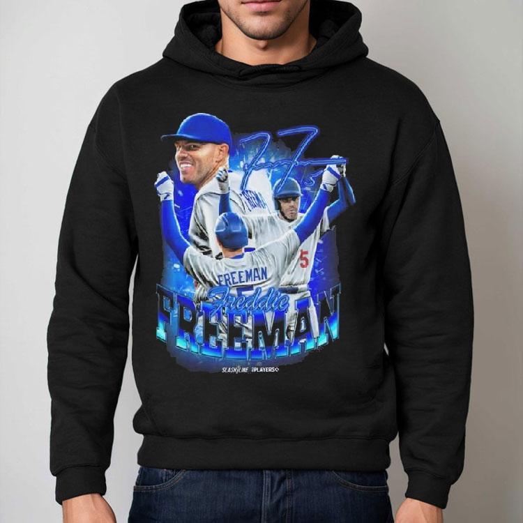 Freddie Freeman Posing Los Angeles Dodgers Mlb Signature Graphic Shirt Freddie Freeman Posing Los Angeles Dodgers Mlb Signature Graphic Shirt
