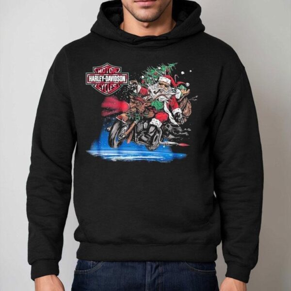 Harley-davidson Rockin’ Santa Holiday Christmas Shirt