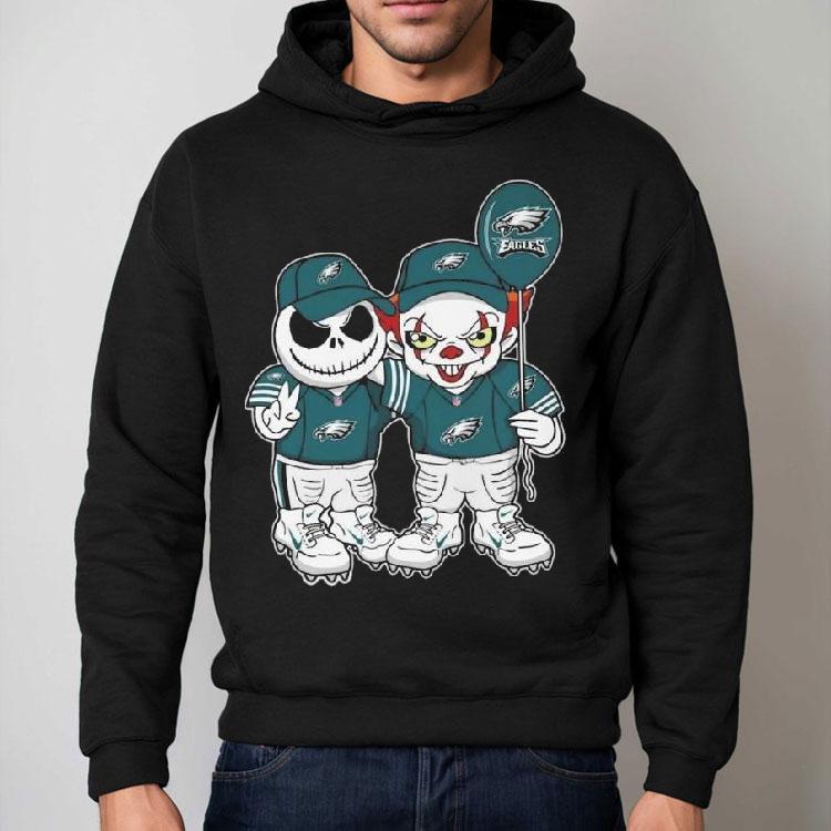 Jack Skellington And It X Philadelphia Eagles Halloween 2025 Shirt Jack Skellington And It X Philadelphia Eagles Halloween 2025 Shirt