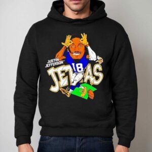 Justin Jefferson Minnesota Vikings Charcoal Jettas Caricature Hoodie
