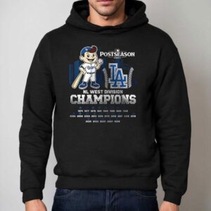 Los Angeles Dodgers Nl West Champions Name Roster Masco Hoodie