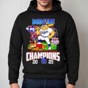 Los Angeles Dodgers Nl West Division Champions Mascots Bulldog And A Ca Hoodie