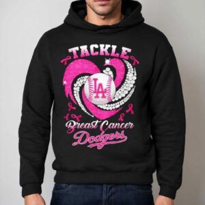 Los Angeles Dodgers Breast Cancer Awareness Tackle Hear Hoodie