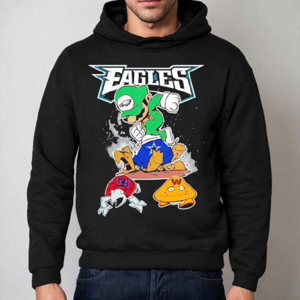 Luigi Philadelphia Eagles Vs Super Mario Franchise Washington Commanders Dallas Cowboys New York Giants Shirt