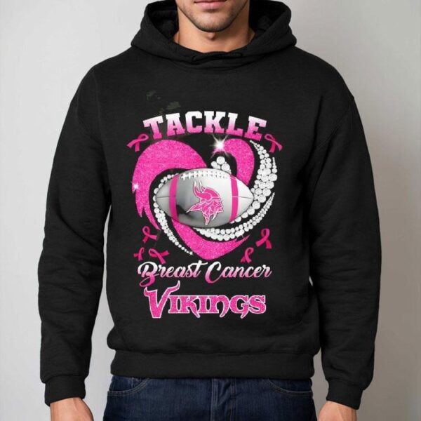 Minnesota Vikings Breast Cancer Awareness Tackle Heart Shirt