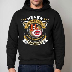 Never Underestimate The Power Of Cincinnati City Sports Beagles And Reds Hoodie