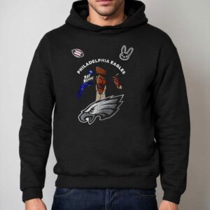 Philadelphia Eagles Super Bowl X Bad Bunny Benito Portrait Art Signature Shirt 2 Philadelphia Eagles Super Bowl X Bad Bunny Benito Portrait Art Signature Hoodie