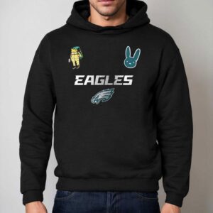 Philadelphia Eagles X Bad Bunny Super Bowl 2026 Football Logo Signature Shirt 2 Philadelphia Eagles X Bad Bunny Super Bowl Football Logo Signature Hoodie