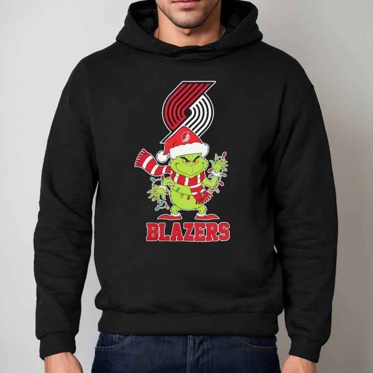 Portland Trail Blazers Christmas Grinch Santa Holiday Shirt Portland Trail Blazers Christmas Grinch Santa Holiday Shirt