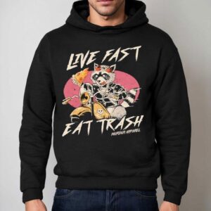 Raccoon Pizza Live Fast Eat Trash Hoodie