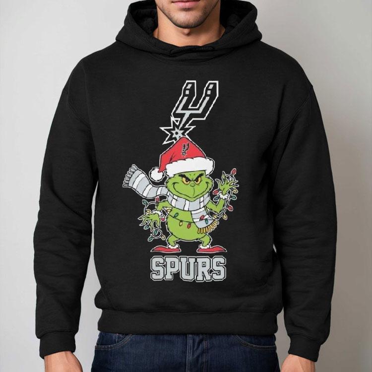 San Antonio Spurs X Grinch Santa Lights Christmas 2025 Shirt San Antonio Spurs X Grinch Santa Lights Christmas 2025 Shirt