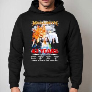 Skeleton Megadeth 43 Years 1983 2026 Thank You For The Memories Signatures Shirt 2 Skeleton Megadeth Years Thank You For The Memories Signatures Hoodie
