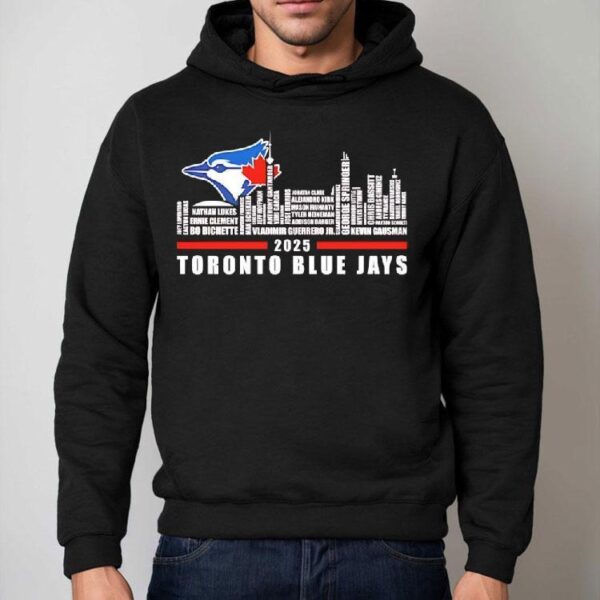 Toronto Blue Jays Logo And Skyline 2025 Bo Bichette Vladimir Guerrero Jr Kevin Gausman Shirt