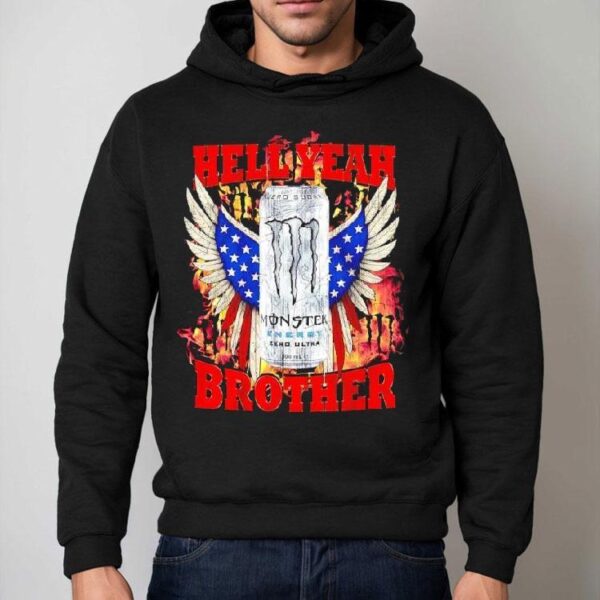 Zero Sugar White Monster Hell Yeah Brother Eagles Wings America Shirt