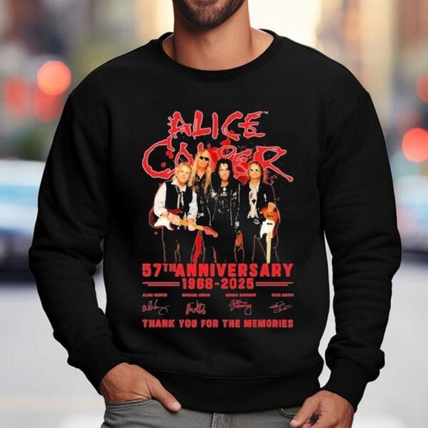 Alice Cooper 57th Anniversary 1968 2025 Thank You For The Memories Signatures Shirt