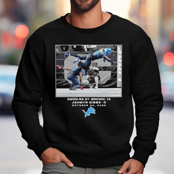 Amon-ra St Brown And Jahmyr Gibbs Detroit Lions 2025 Photo Shirt