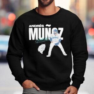 Andres Munoz And Cat Seattle Mariners Baseball Signature Sweatshirt