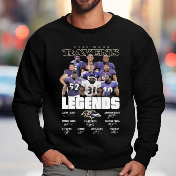 Baltimore Ravens Legends Players Signatures 2025 Shirt