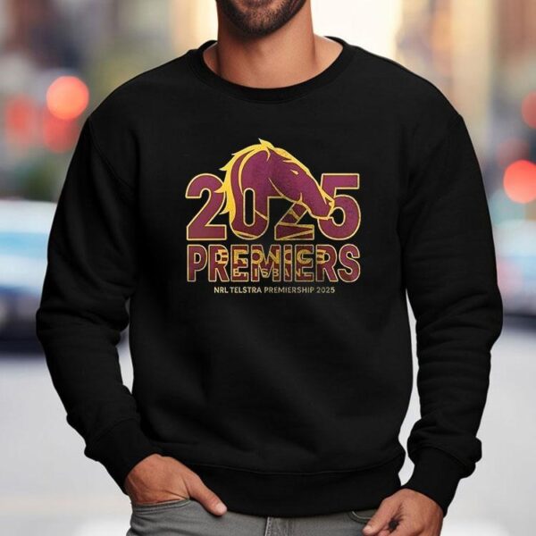 Brisbane Broncos 2025 Telstra Premiers National Rugby League Trophy Logo Shirt