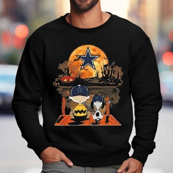 Charlie Brown And Snoopy Watching Dallas Cowboys Team Halloween 2025 Shirt