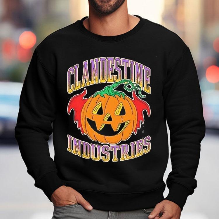 Clandestine Industries Bat Pumpkin Halloween Shirt Clandestine Industries Bat Pumpkin Halloween Shirt