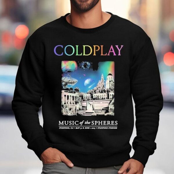 Coldplay Music Of The Spheres June 1, 2025 Stanford Stadium, Stanford, Ca Concert Shirt