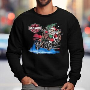 Harley Davidson Rockin Santa Holiday Christmas Sweatshirt
