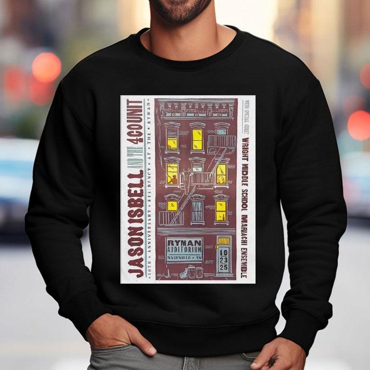 Jason Isbell And The 400 Unit Tour Nashville Tn On October 23 2025 Shirt Jason Isbell And The 400 Unit Tour Nashville Tn On October 23 2025 Shirt