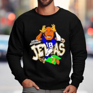 Justin Jefferson Minnesota Vikings Charcoal Jettas Caricature Sweatshirt