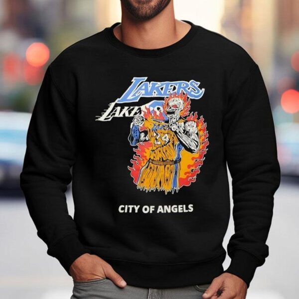 Kobe Bryant Skeleton Warren Lotas X Los Angeles Lakers City Of Angels Shirt