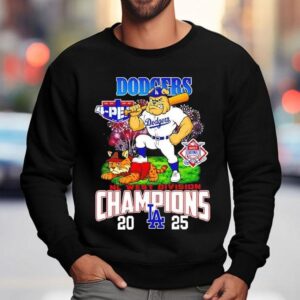 Los Angeles Dodgers Nl West Division Champions Mascots Bulldog And A Ca Sweatshirt