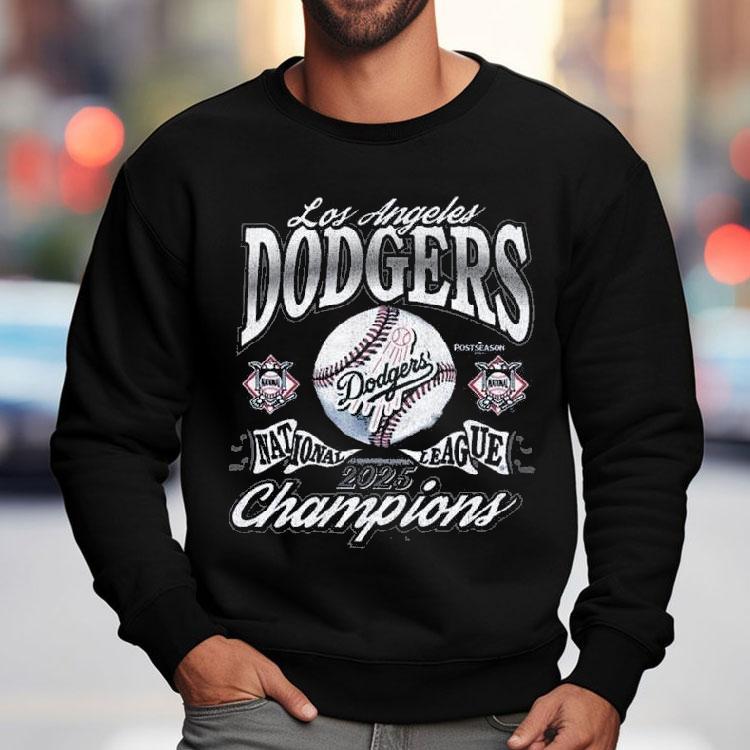 Los Angeles Dodgers ’47 2025 National League Champions Franklin Shirt Los Angeles Dodgers ’47 2025 National League Champions Franklin Shirt