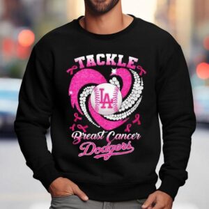 Los Angeles Dodgers Breast Cancer Awareness Tackle Hear Sweatshirt