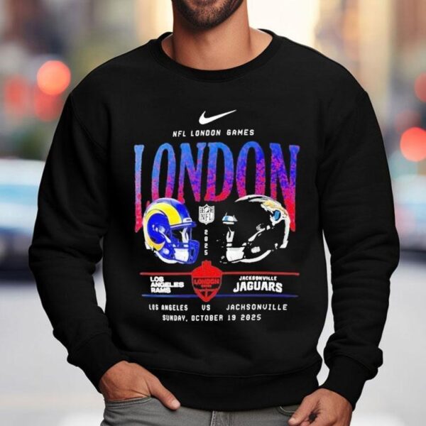 Los Angeles Rams Vs. Jacksonville Jaguars International Games London 2025 Nike Helmet Logo Shirts
